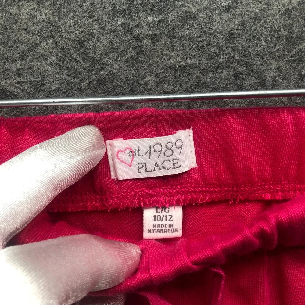 The Childrens Place Girls 10/12 Pink‎ Jogger Pants Lightweight Cotton Barbie